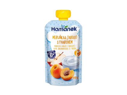 Hamánek Meruňka a jablko s tvarohem 6m+ (100 g)