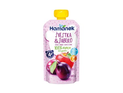 Hamánek Švestka a jablko 100% ovoce 4m+ (100 g)