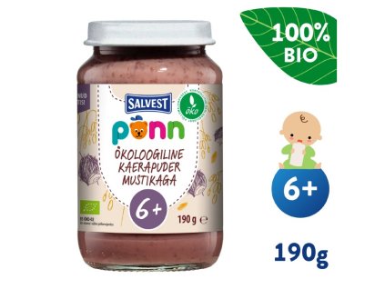 SALVEST Põnn BIO Borówki z płatkami owsianymi (190 g), exp. 17.1.2026
