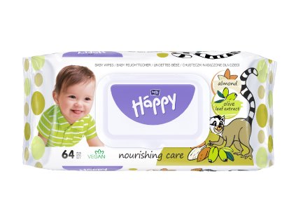 10341 bella happy baby chusteczki nawilzane z ekstraktem z migdalow i lisci oliwek 64 szt