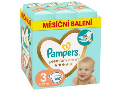 10122 pampers premium care miesieczne opakowanie jednorazowych pieluszek dzieciecych rozm 3 200 szt