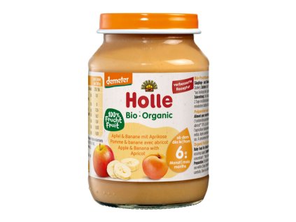 Holle BIO Jablko s banánom a marhuľami (190 g)