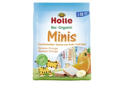 Holle BIO Minis banánové s pomarančom (8× 12,5 g)