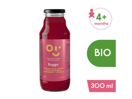 Beggs BIO Nápoj arónia, jablko, banán & jahoda (300 ml)