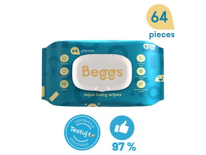 Beggs Vlhčené splachovateľné obrúsky (64 ks)