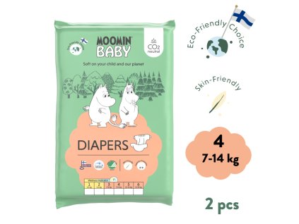 Moomin Baby 4 Maxi 7–14 kg (2 ks), eko plienky