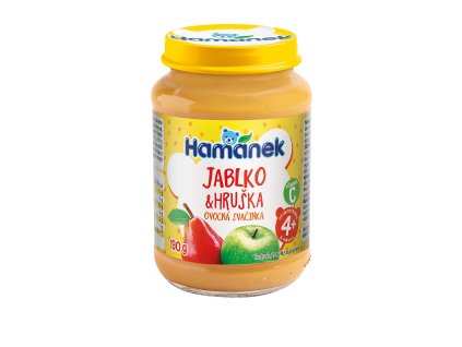 Hamánek Hruška a jablko ovocná desiata 4m+ (190 g)