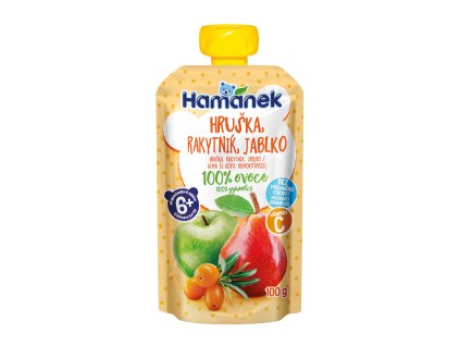 Hamánek Hruška, rakytník a jablko 100% ovocie 6m+ (100 g)