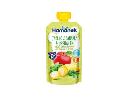 10795 1 hamanek jablko banan a spenat 6m 100 g