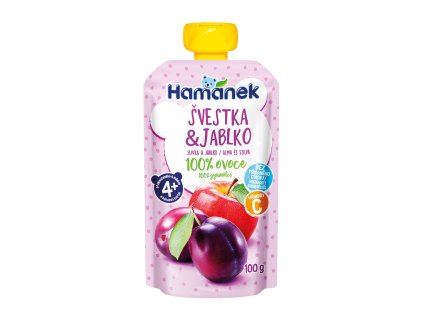 Hamánek Slivka a jablko 100% ovocie 4m+ (100 g)