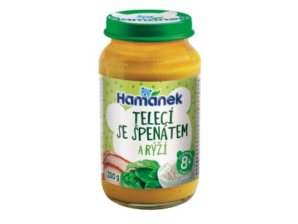 Hamánek Teľacie so špenátom a ryžou 8m+ (230 g)