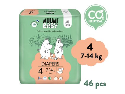 7255 muumi baby 4 maxi 7 14 kg 46 ks eko plienky