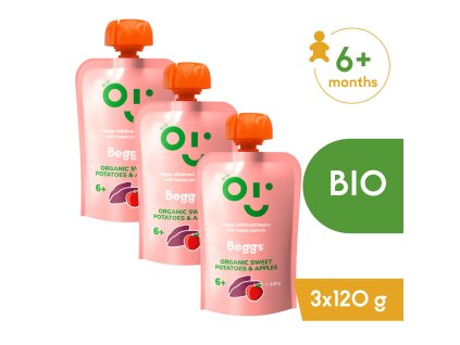 3x Beggs BIO Bataty a jablká (120 g)