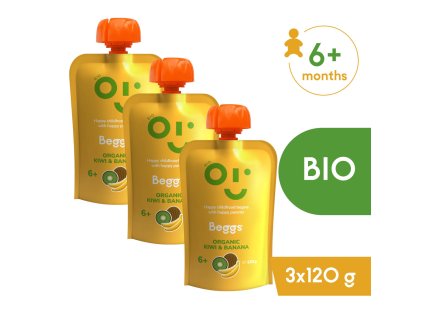 3x Beggs BIO Kivi a banán (120 g)