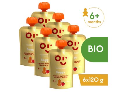 6x Beggs BIO Maslová tekvica a jablká (120 g)