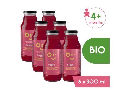 6x Beggs BIO Nápoj arónia, jablko, banán & jahoda (300 ml)