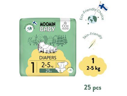 9346 moomin baby 1 newborn 2 5 kg 25 ks eko plienky