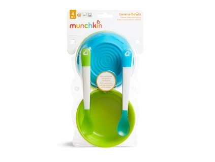 Munchkin Sada farebných misiek s viečkami a lyžičkami