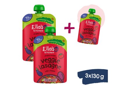 2+1 ZADARMO: Ella's Kitchen BIO Zeleninové lasagne so syrom (130 g)