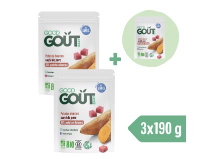 2+1 ZADARMO: Good Gout BIO Sladké zemiaky s bravčovým mäsom (190 g)