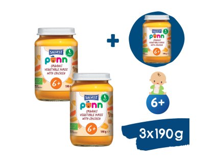 2+1 ZADARMO: SALVEST Põnn BIO Kuracie mäso so zeleninovým pyré (190 g)