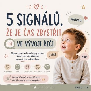🗣️ 5 signálů, že je čas zbystřit Každé dítě má své vlastní tempo. Některé děti začnou mluvit brzy, jiné potřebují více...