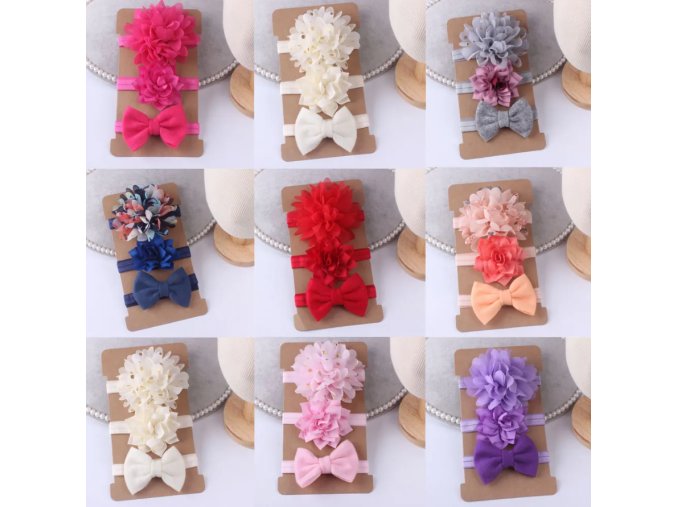 Sada 3 kouzelných čelenek pro mimi holčičky