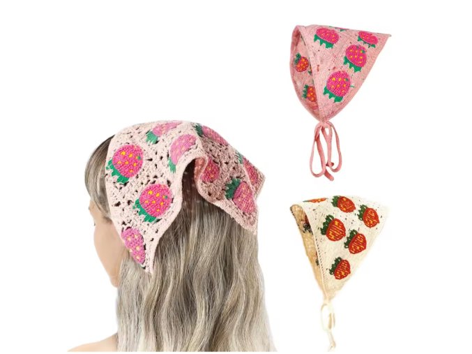Háčkovaný šátek do vlasů (12 variant)