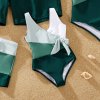 Matchy zelenobílé plavky pro celou rodinu