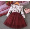 Dívčí šaty s růžičkami a tylovou sukní