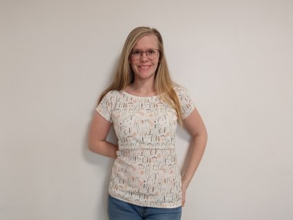 Kojicí tričko žebrované "Meruňkové luční kvítí"