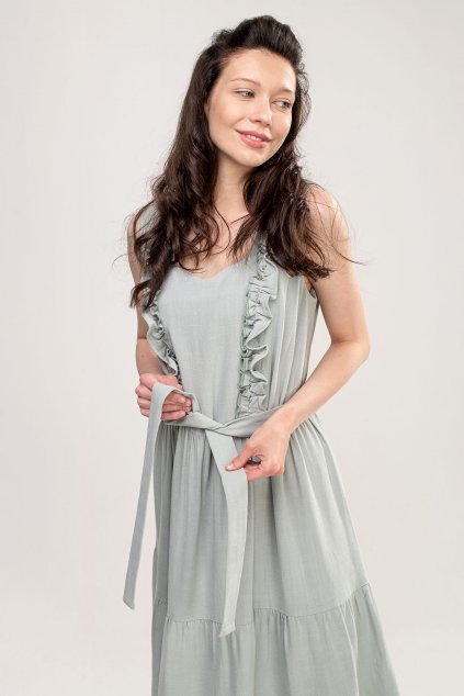 Kojicí šaty Kristýna nefrit (Velikost XL)