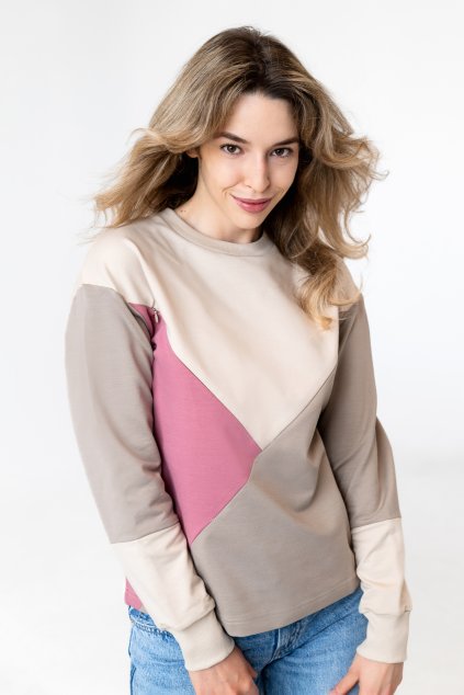Kojicí mikina Iris Colorblock karamelová
