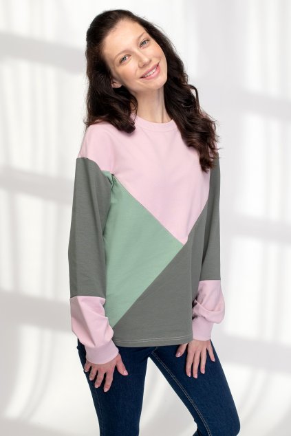 Kojicí mikina Iris Colorblock ružová (Velikost S)