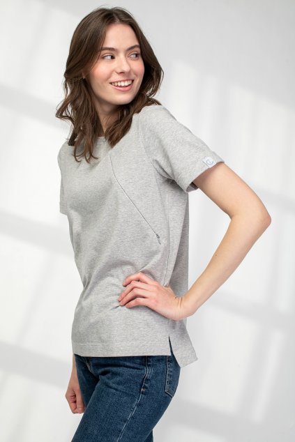 Kojicí tričko Emma světlý melange (Velikost S)