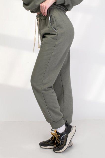 Těhotenské kalhoty Brooklyn olivové (Velikost S)