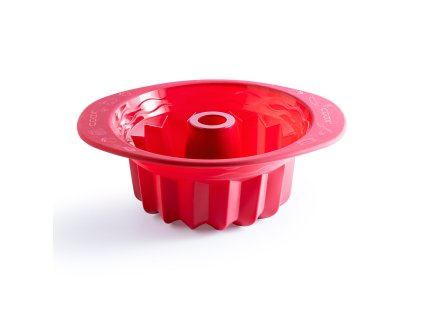 Silikonová forma na bábovku coox s lemem pro uchopení průměr 24 cm, červená
