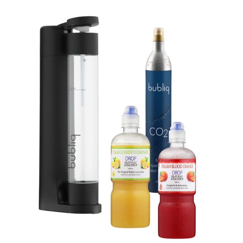 Set výrobníku sody bubliq + bombička CO2 + 2 sirupy Barva: Černá mat
