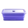 Skládací silikonová krabička na jídlo coox 1 l  se skleněným víčkem, lila