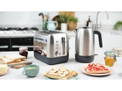 VKT230X Breville Edge Kettle 2S Toaster Brushed Stainless Steel Lifestyle UK