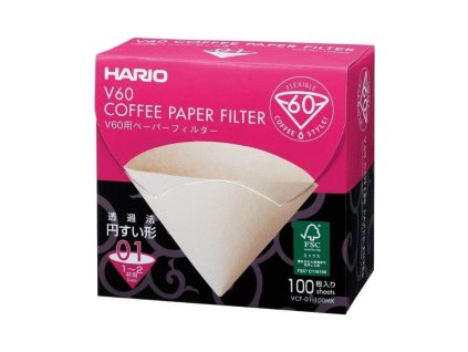 Hario V-60 kávové filtry, vel. 01, (100 ks), bílé