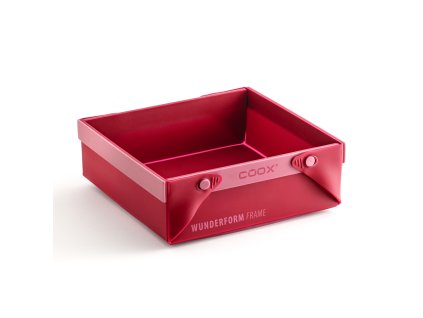 Rozkládací silikonová forma coox WUNDERFORM FRAME SQ, červená