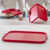 Skládací silikonový pečící plech coox s kovovou výztuhou 43x37 cm, červená