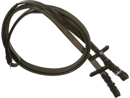 Otěže pevné gumové KENTAUR – 2,2 cm, Full, černé