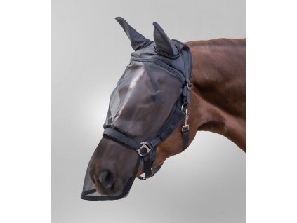 Maska proti hmyzu PREMIUM s ochranou uší a nosu (Barva černá, Velikost PON)