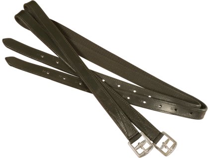 Třmenové řemeny Kentaur kožené podložené nylonem – černé, vel. Full