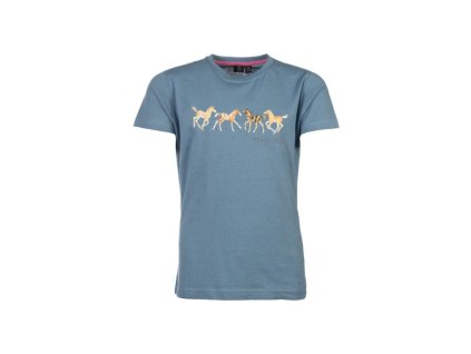 Dětské jezdecké tričko Pony Club HKM – sv. modrá, 100% bavlna