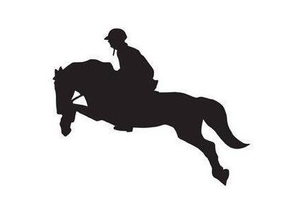 Samolepka na auto HKM - kůň ve skoku