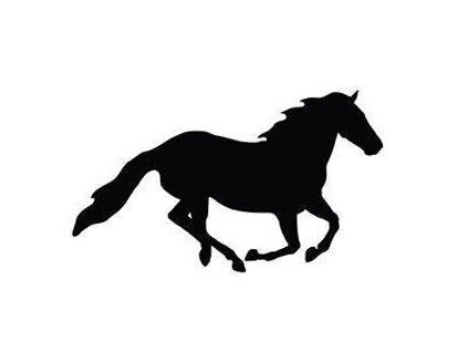 Samolepka na auto HKM - cválající kůň