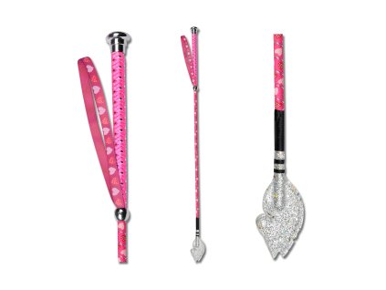 Dětský jezdecký bič s hlavou koně Waldhausen (Barva azalka, Velikost 65 cm)